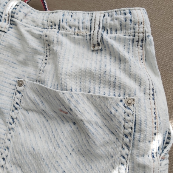 NWOT Free People We The Free Easy Rider Harem jean denim shorts Acid Stripe - Picture 9 of 14